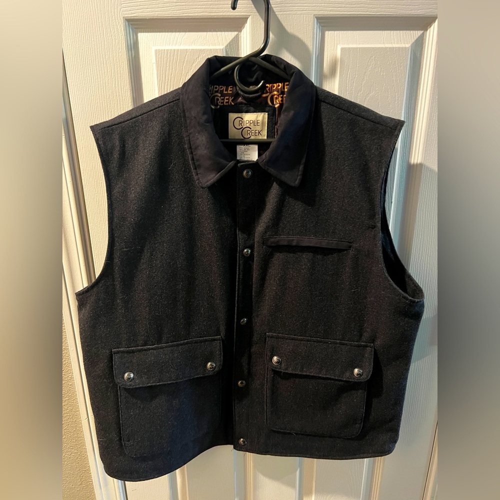 Cripple Creek Wool Melton Vest with Microsuede Trim & Concealed Carry Pocket